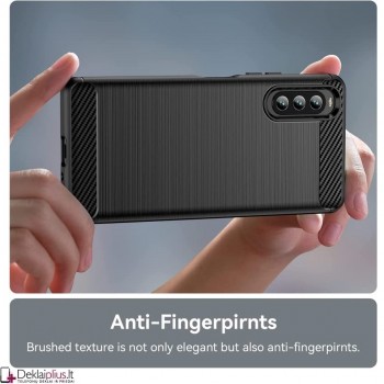 Carbon guminis dėklas - juodas (Sony Xperia 10 IV)